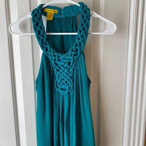 Teal flowy tank. Very versatile.  Size 4
